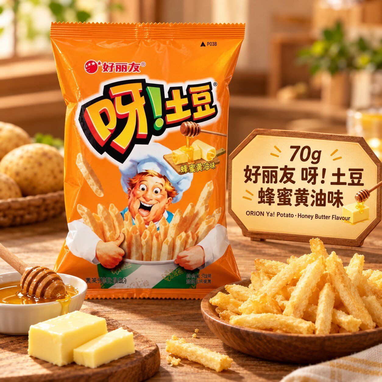 01 70g好丽友 - 呀i土豆【蜂蜜黄油味】 - Image 1