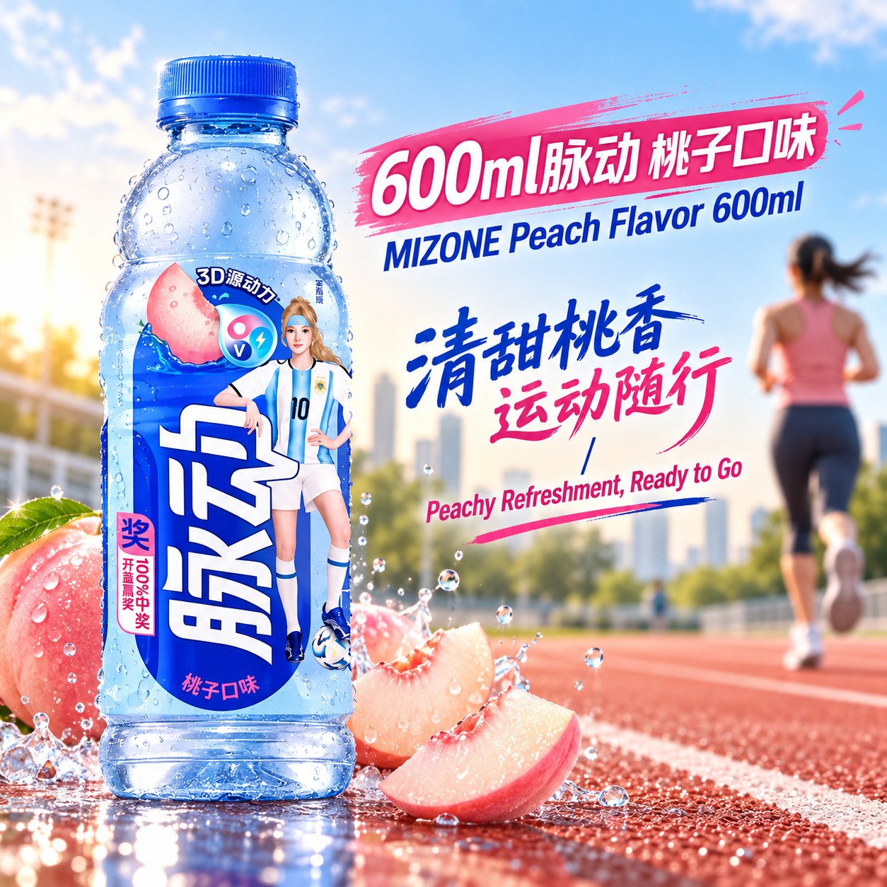 01_main 600ml脉动【桃子口味】 - Image 1