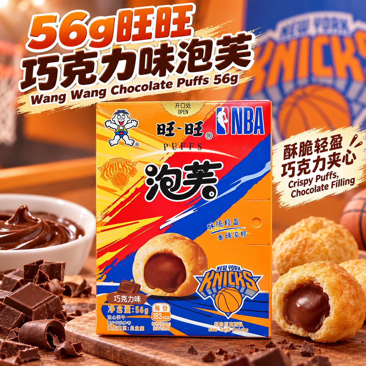 01_main 56g旺旺泡芙【巧克力味】盒 - Image 1